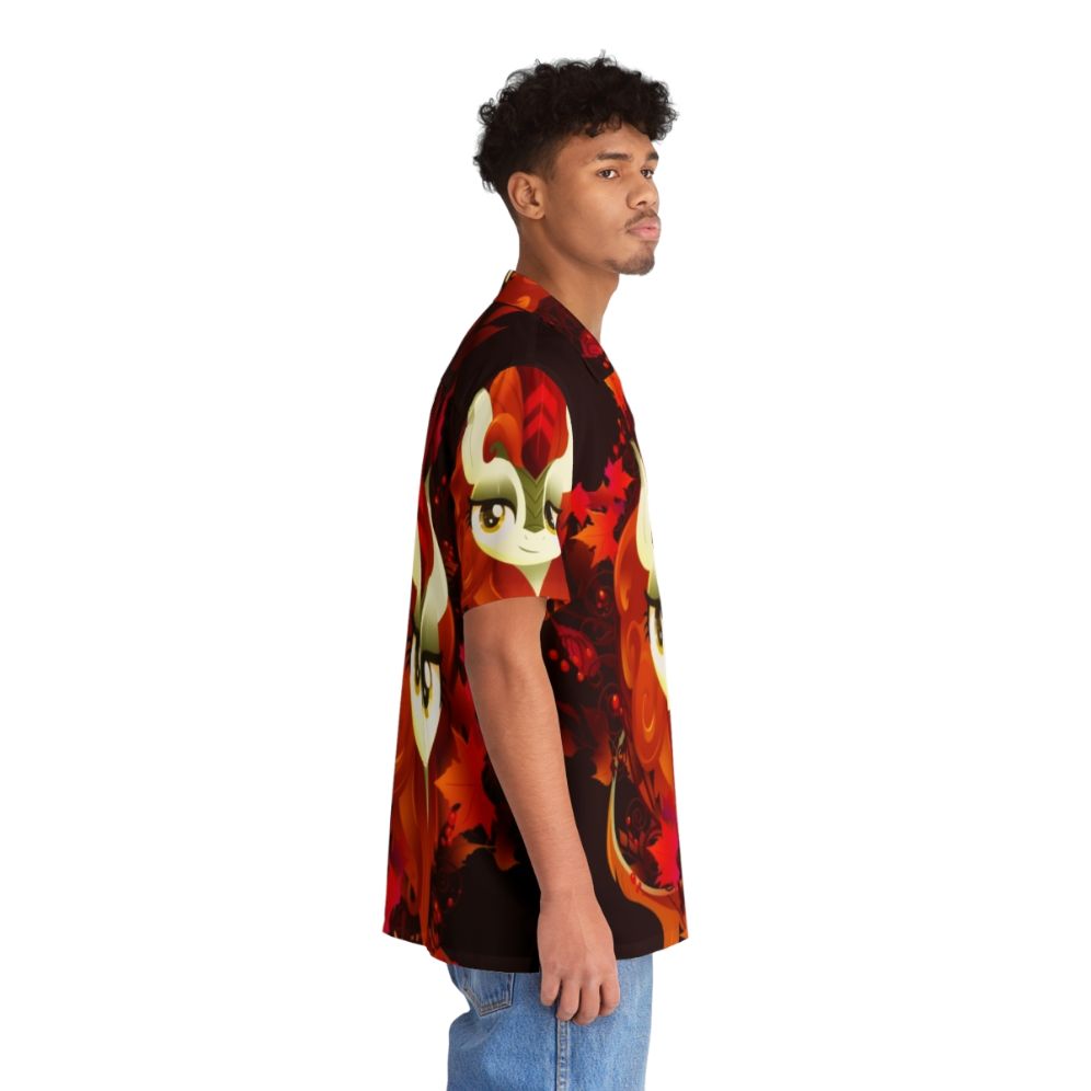 Autumn Blaze Qirin Hawaiian Shirt with Tropical Leaves Pattern - People Pight