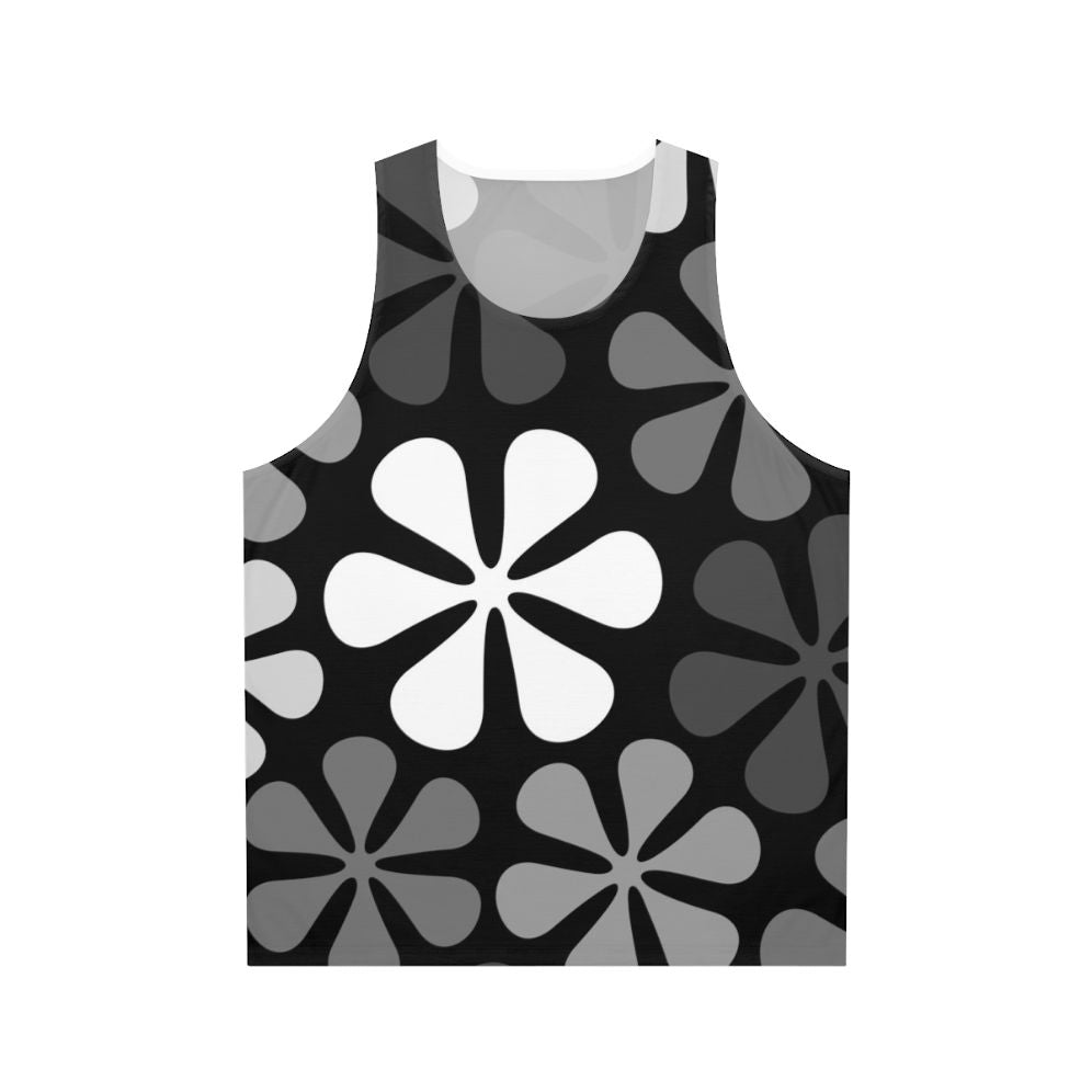 Abstract floral monochrome unisex tank top