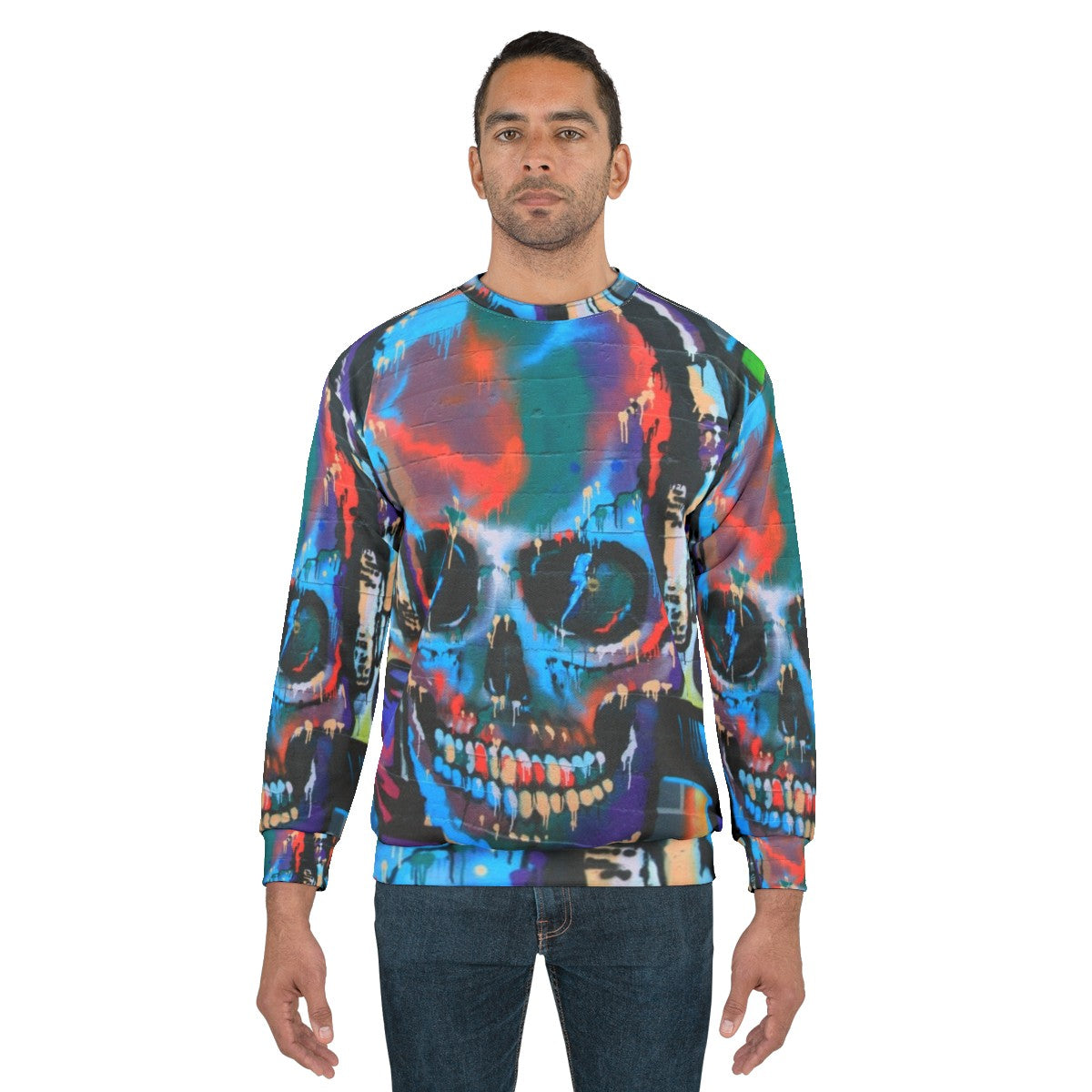 Graffiti sweatshirt featuring vibrant, abstract street art design - men