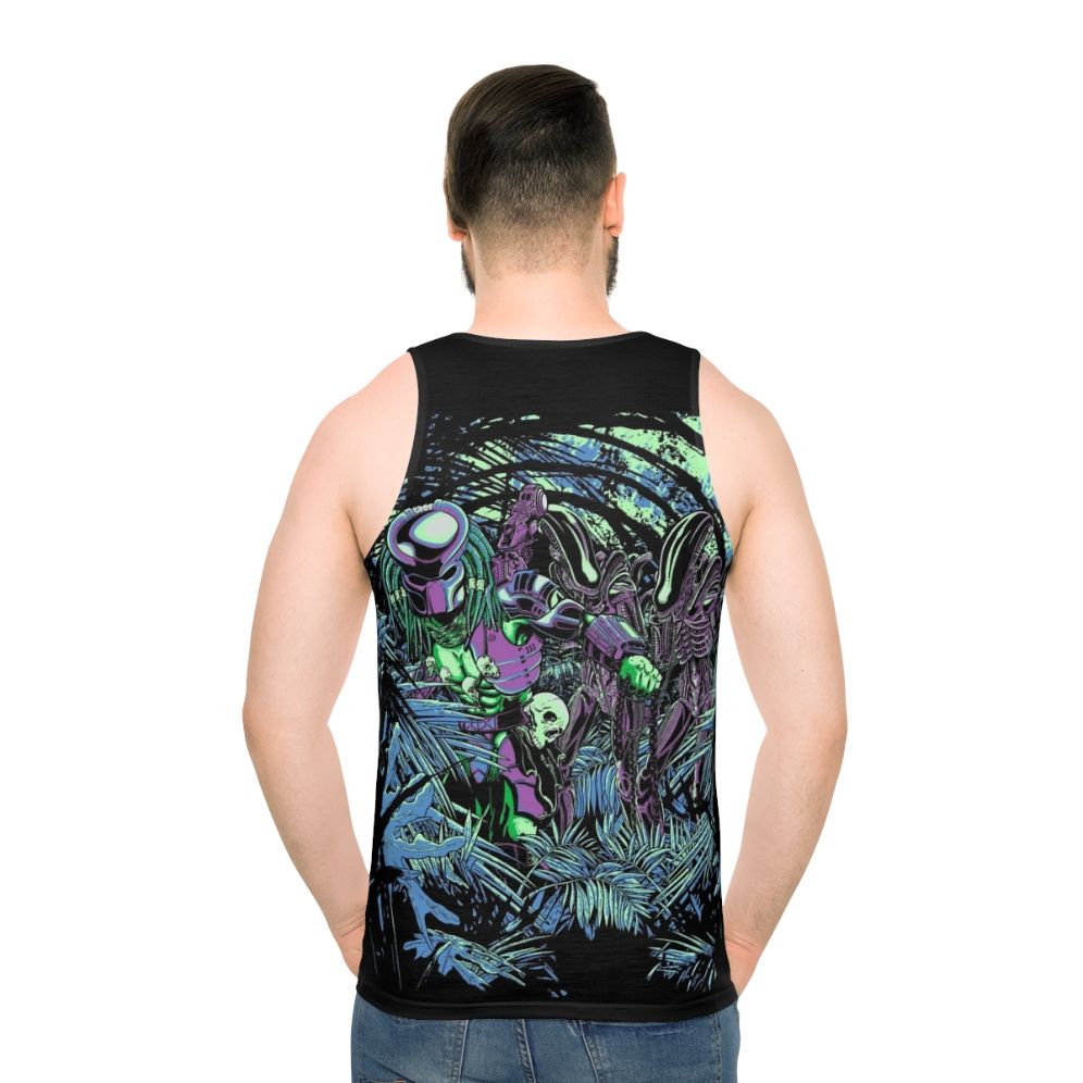 Neon Jungle Alien vs Predator Unisex Tank Top - men back