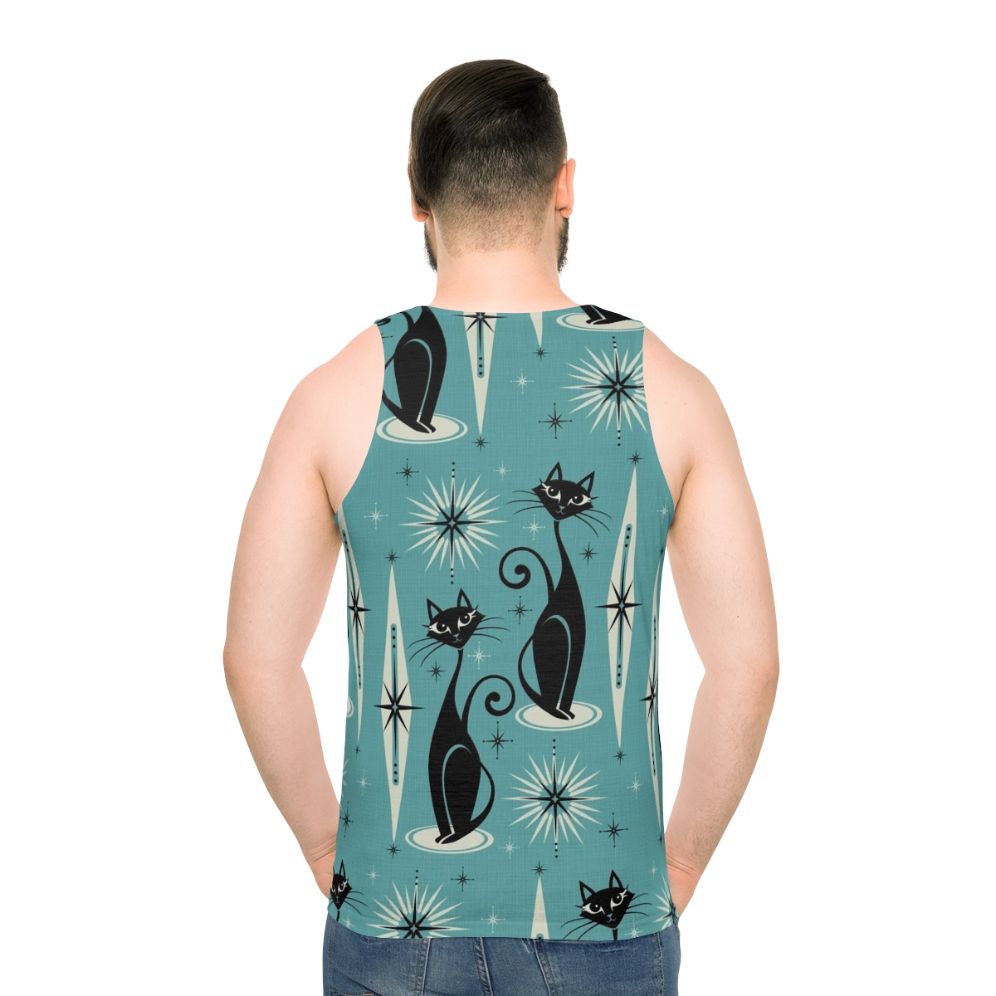 Mid Century Atomic Cats Unisex Tank Top - men back