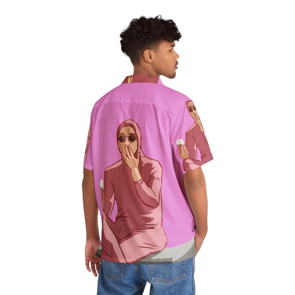 Colorful Hawaiian shirt featuring the iconic Pink Guy character from Filthy Frank - People Back