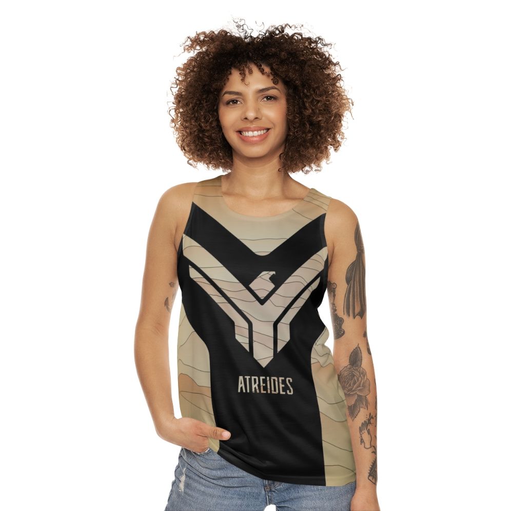 Dune Atreides unisex tank top featuring fan art design - women