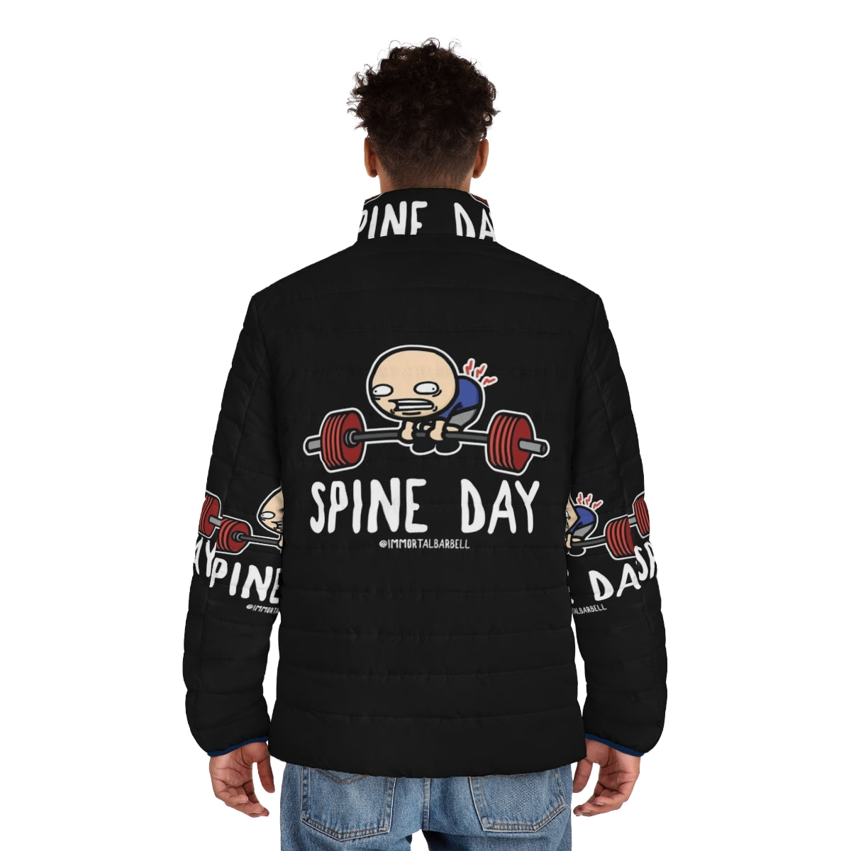 Spine Day Puffer Jacket - Fitness and Workout Apparel with Injury Prevention Focus - men back