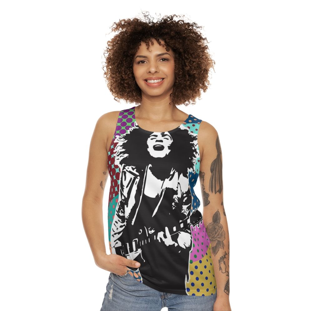 Boogie On Retro Unisex Tank Top for Glam Rock Fans - women