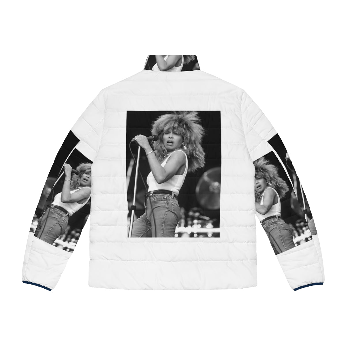 Show Tina Aesthetic Puffer Jacket featuring Ike Turner, the music legend - Back