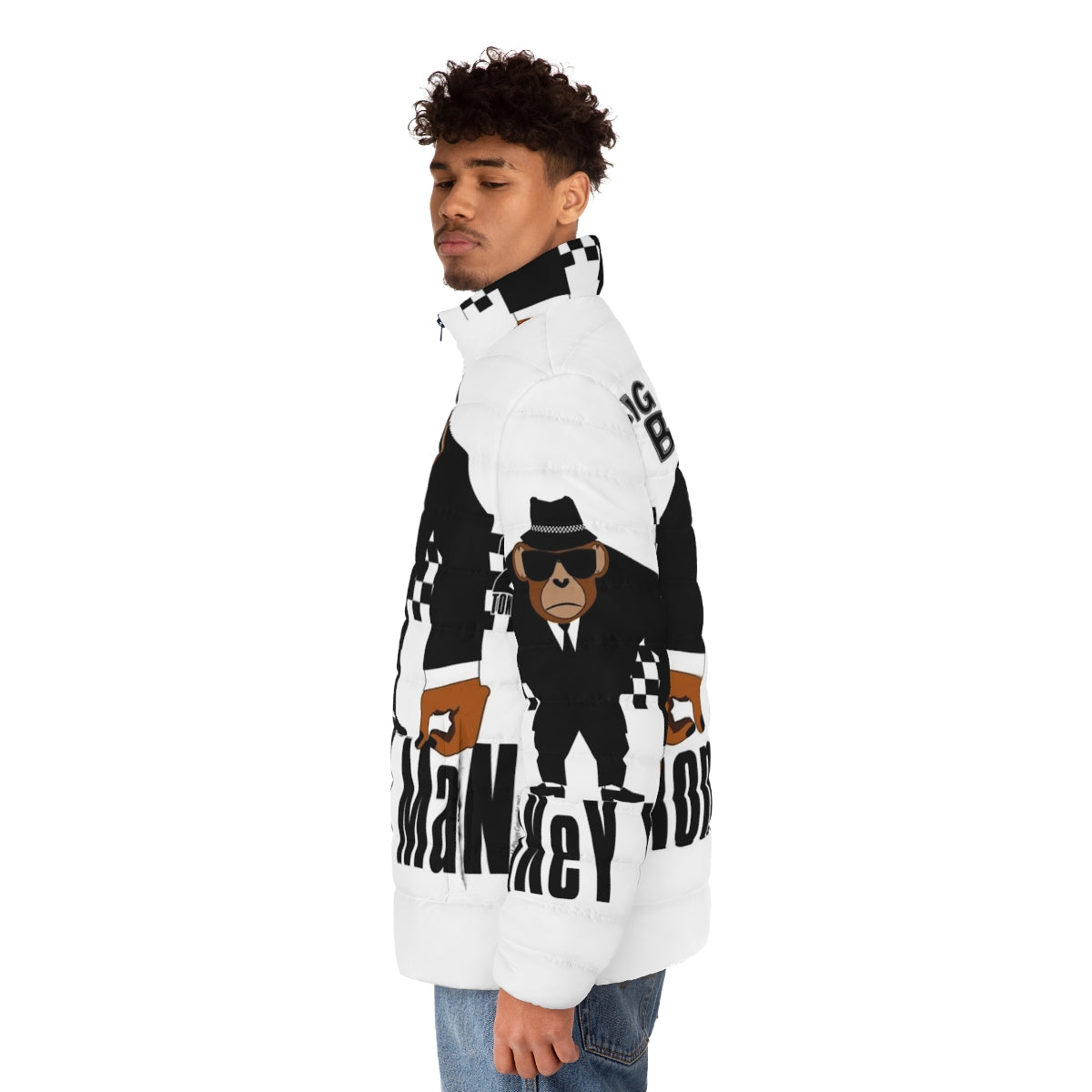 Big Monkey Puffer Jacket with Ska Music Inspired Design - men side left