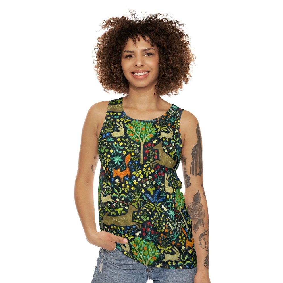 Medieval Unisex Tank Top with Nature and Animal Design - women