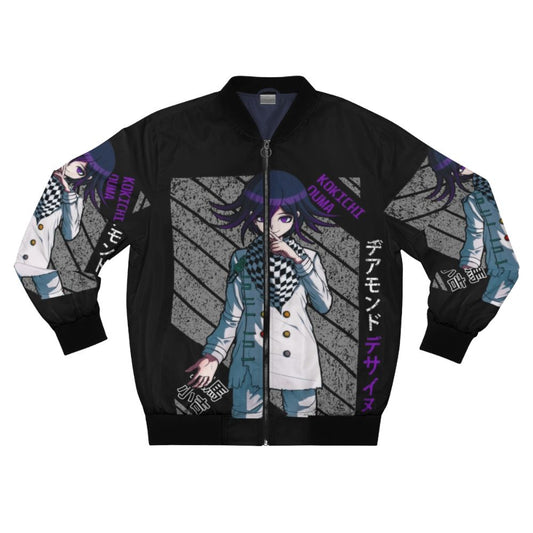 Kokichi Ouma wearing a stylish bomber jacket, from the anime/video game DanganRonpa V3.