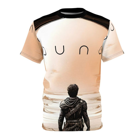 Dune inspired t-shirt featuring Arrakis desert, sandworms, and spice