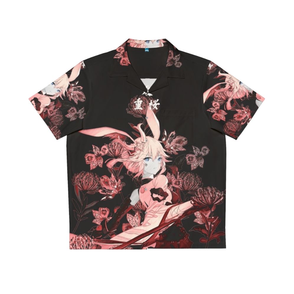 Fiery Higanbana and Fox Samurai Anime Hawaiian Shirt