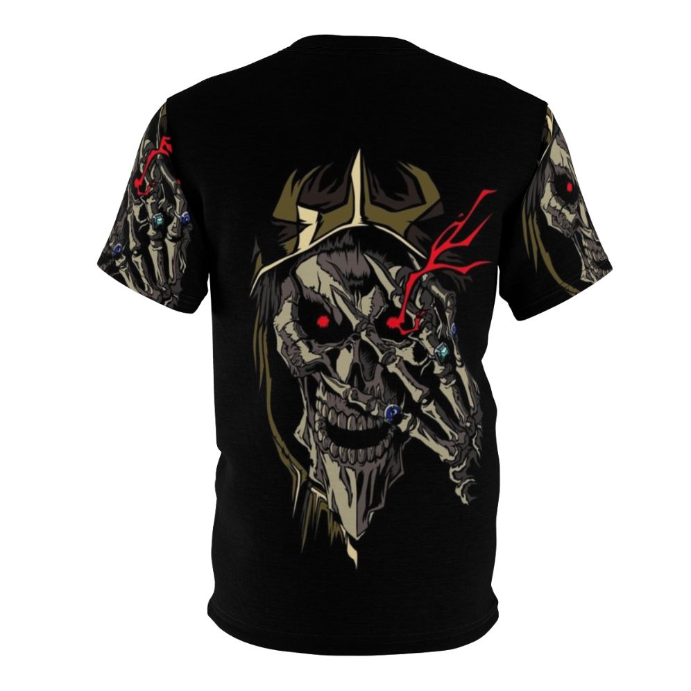 Overlord-inspired dark fantasy t-shirt with Sorcerer King and skull imagery - Back