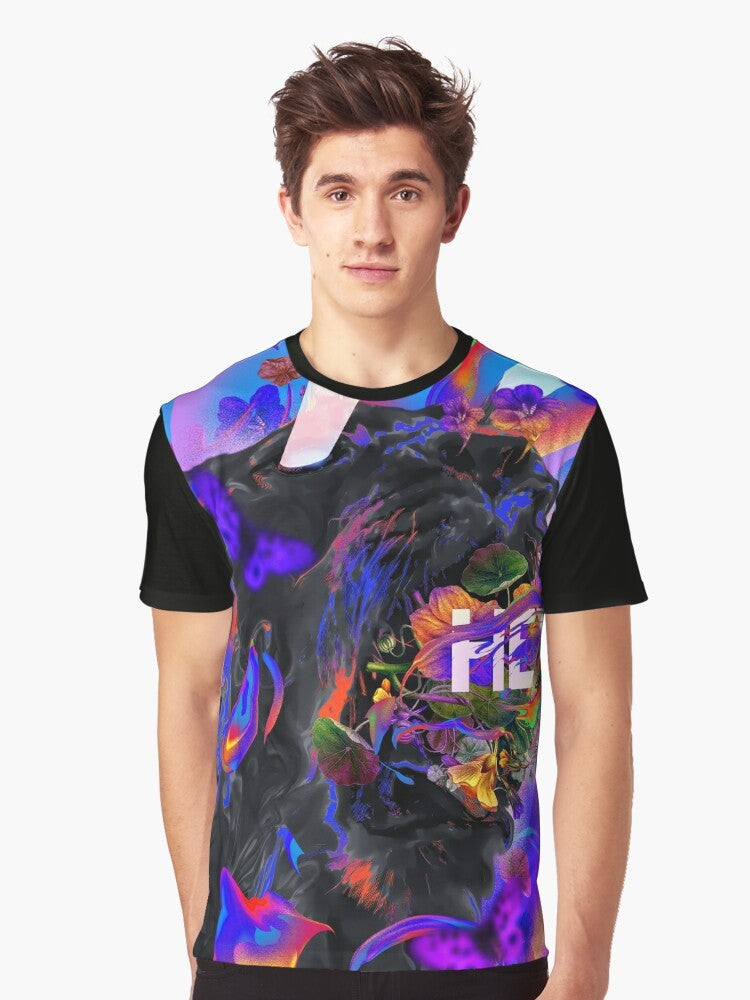 Vibrant and colorful graphic t-shirt featuring a wild tiger design - Men