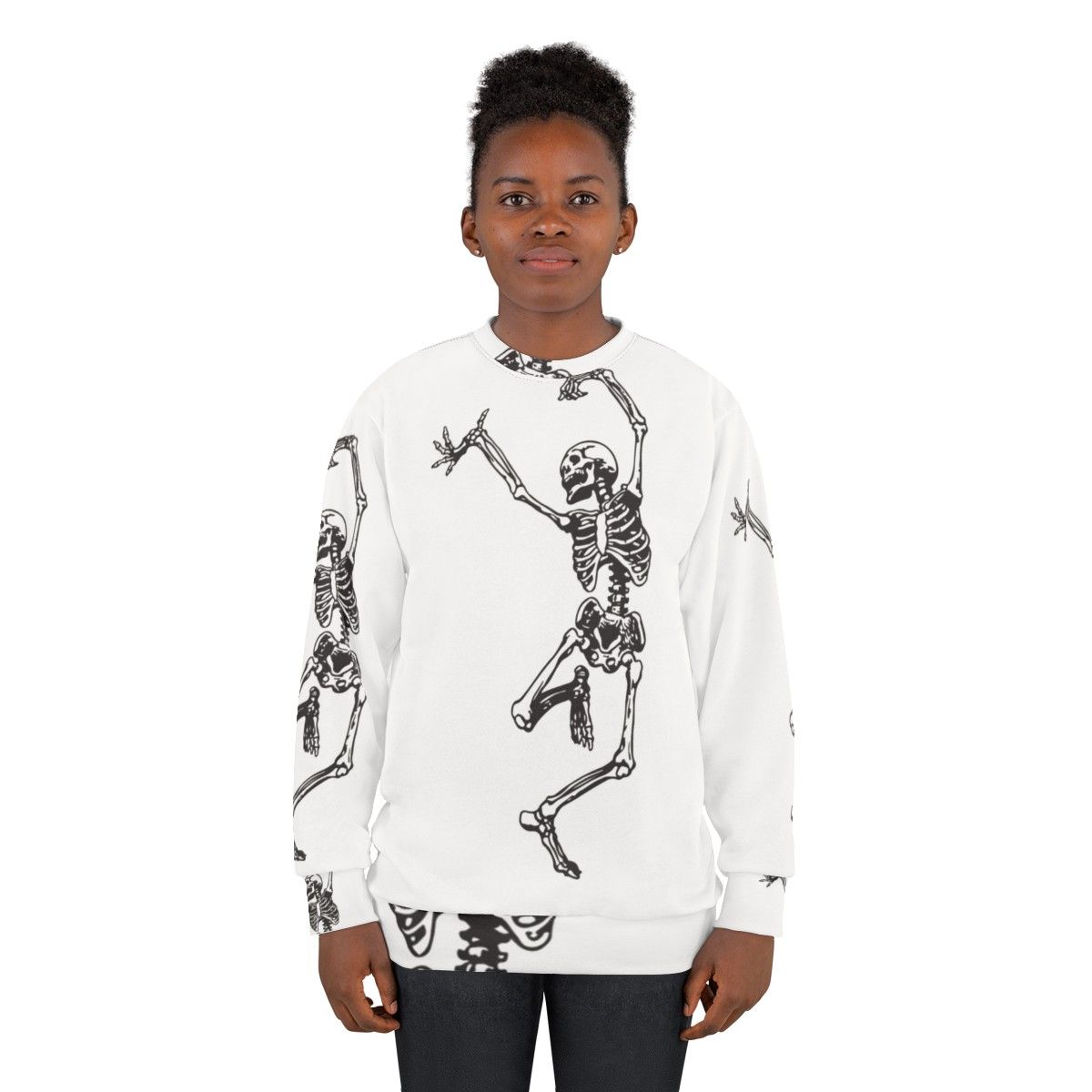 Vintage-style 'Dance With Death' sweatshirt with a mystical skull design - women