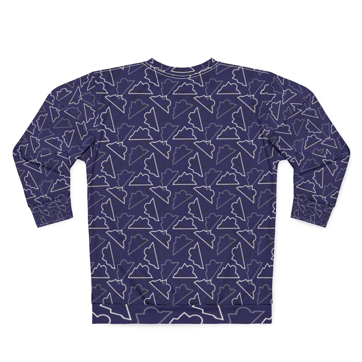 Colorado Rockies Pattern Purple Background Sweatshirt - Back