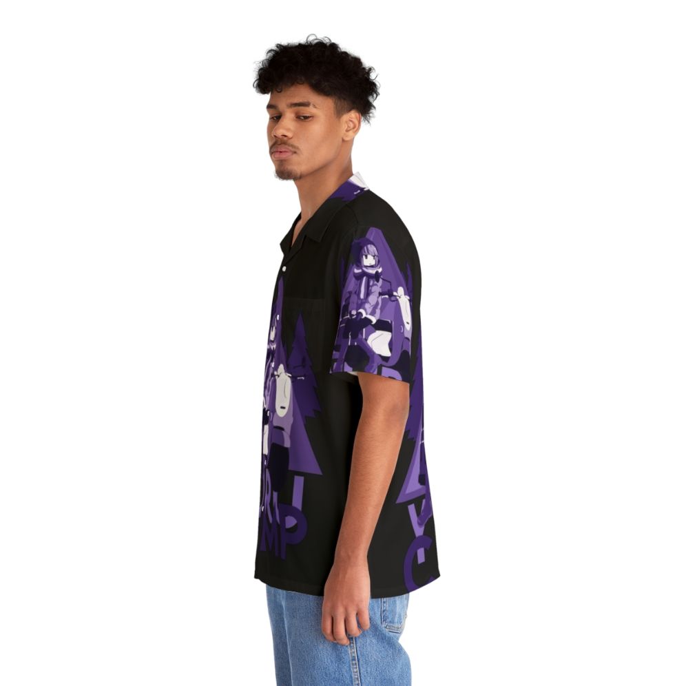 Yurucamp inspired Hawaiian shirt with camping and anime elements - People Left