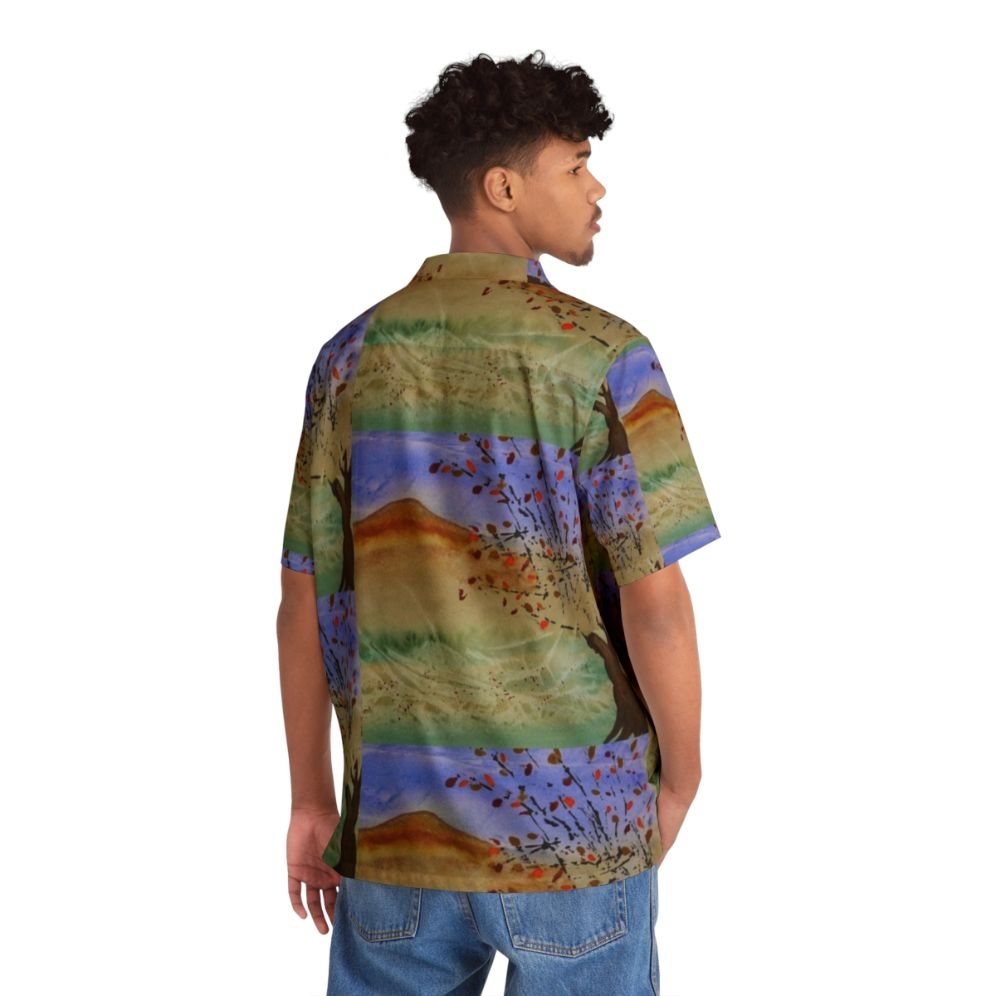 Nature-inspired Hawaiian shirt with autumn landscape - People Back