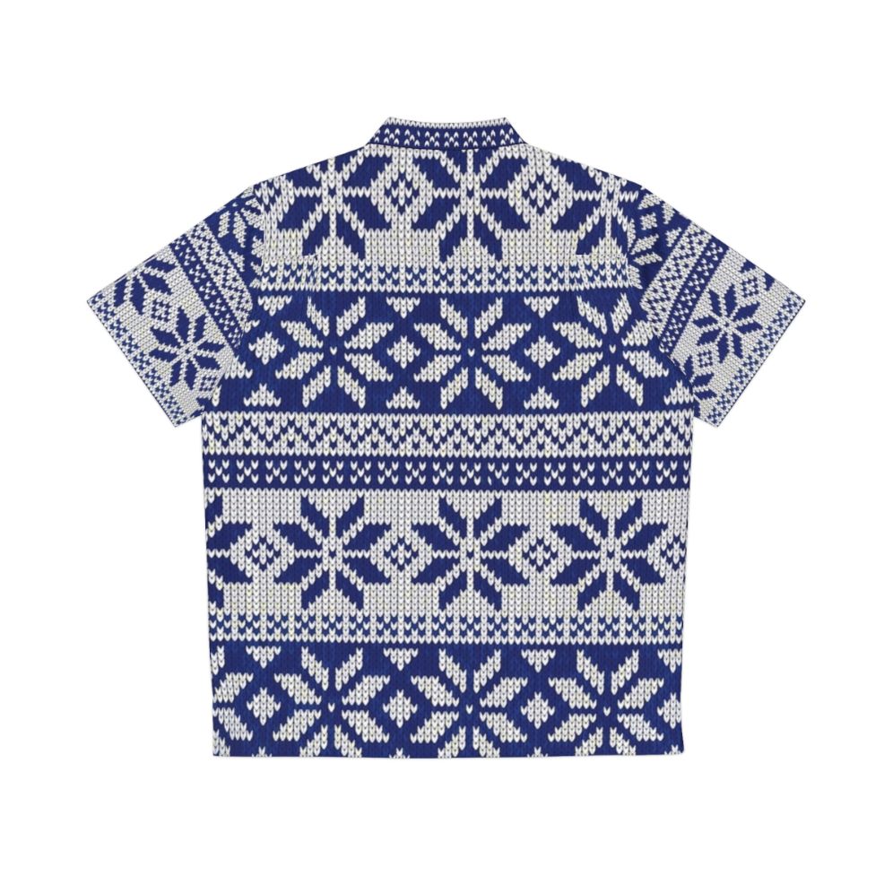 Festive Hawaiian Knit Pattern Christmas Shirt - Back