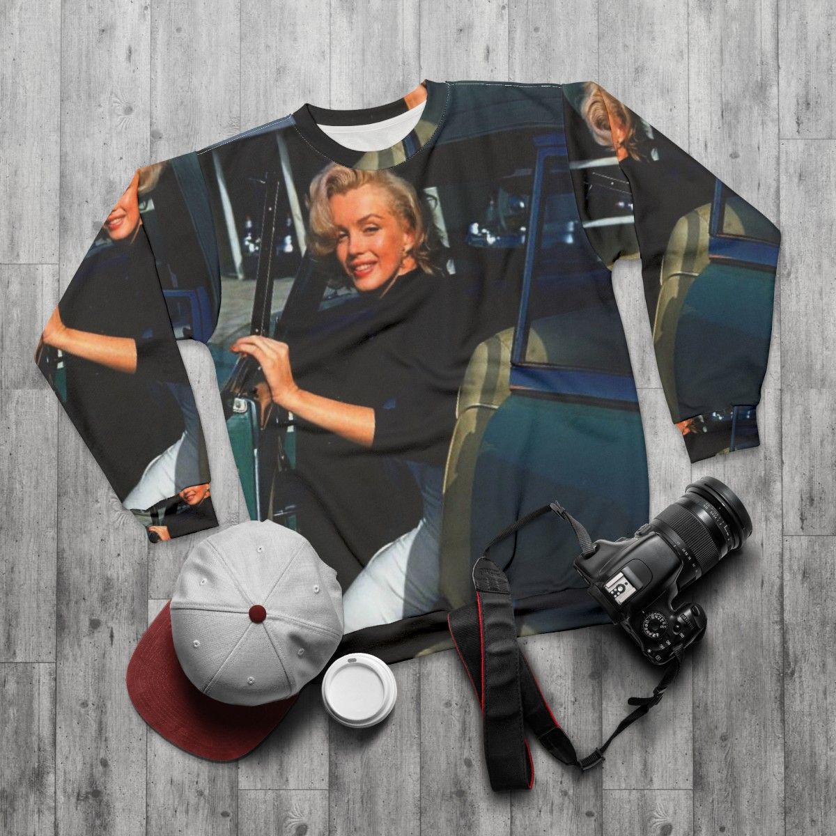 Marilyn Monroe Retro Aesthetic Sweatshirt - flat lay