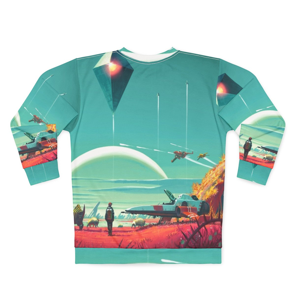 No Man's Sky Horizon Sweatshirt featuring space exploration and gaming graphics - Back