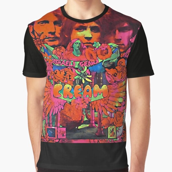 Disraeli Gears classic graphic t-shirt featuring the iconic album cover design