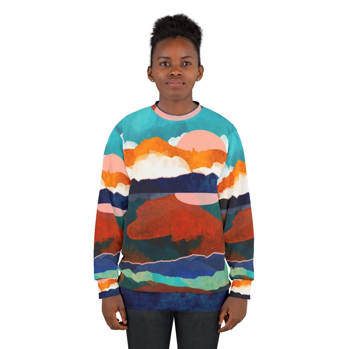 Fallscape Sweatshirt with nature inspired landscape design - women