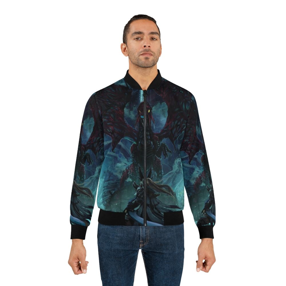 Vaal Hazak Monster Hunter-inspired bomber jacket with dark, rotten design elements - Lifestyle