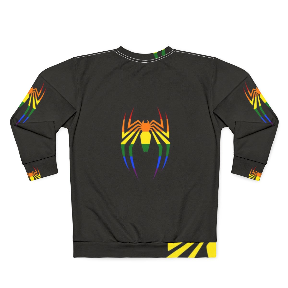 Spider Symbol Rainbow Sweatshirt for Gamers and Comic Fans - Back