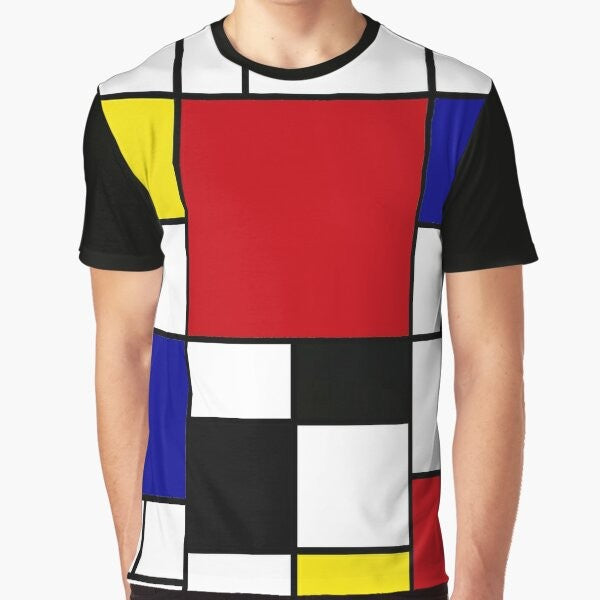 Mondrian inspired abstract art graphic t-shirt