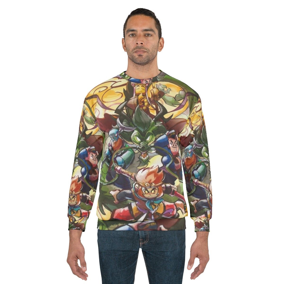 Monkie Kid Inspired Sweatshirt with Sun Wukong Graphics - men