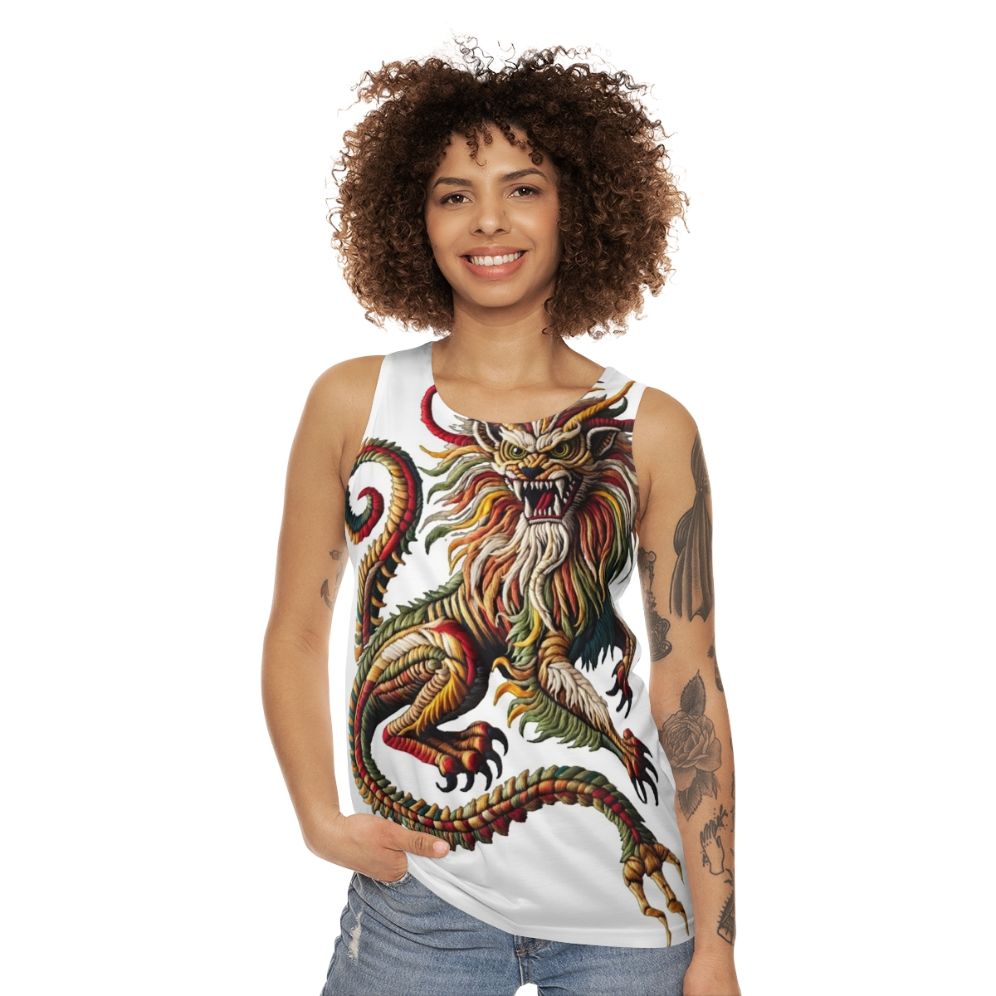 Manticore embroidered unisex fantasy tank top - women