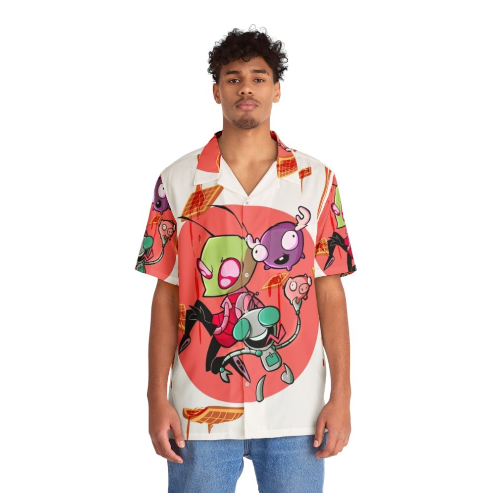 Invader Zim Waffles Hawaiian Shirt - People Front