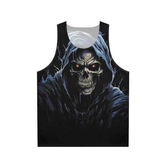 Unisex tank top with spooky skeleton design