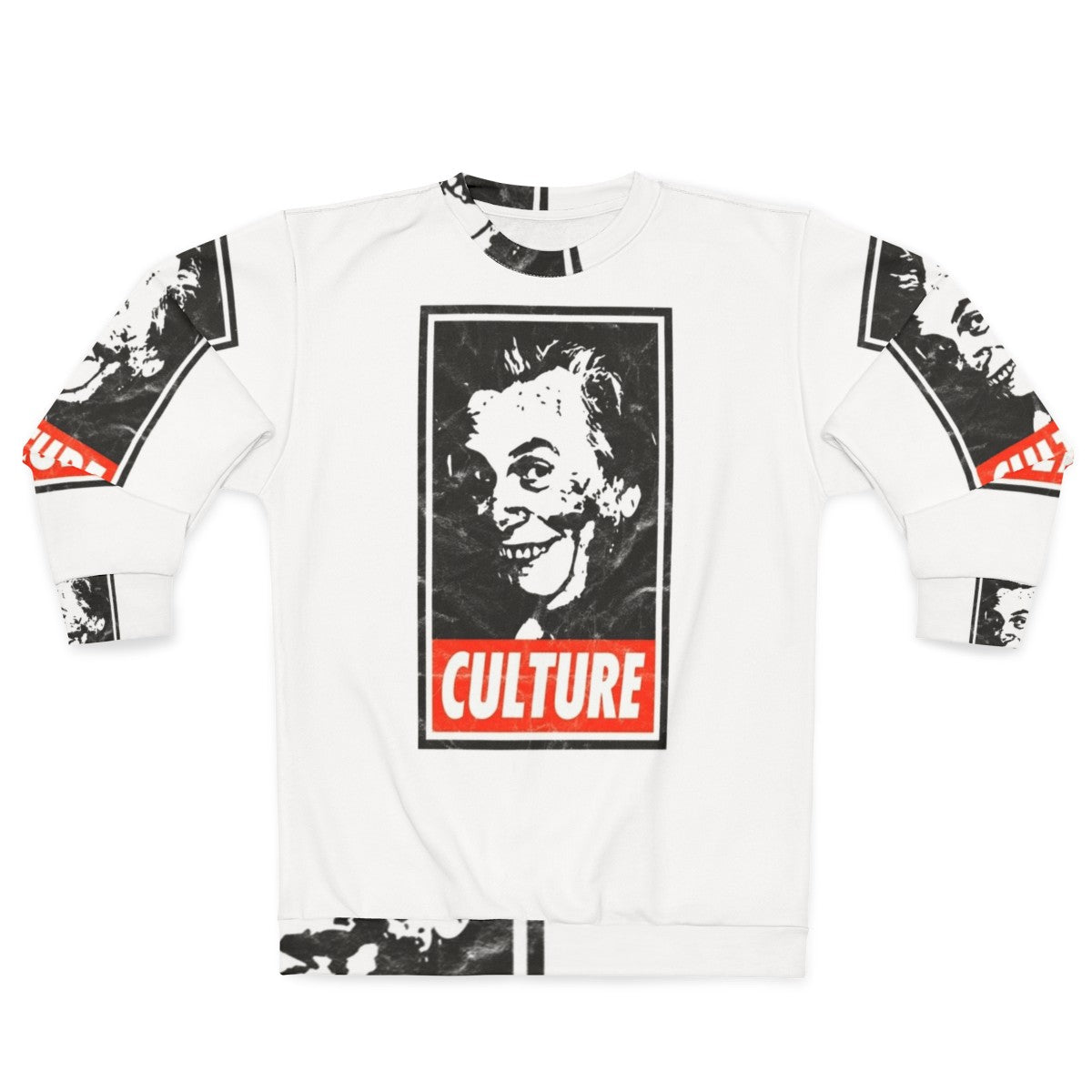 Sir Les Culture White Distressed Look Sweatshirt - Comedy, Vintage, Iconic