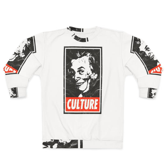 Sir Les Culture White Distressed Look Sweatshirt - Comedy, Vintage, Iconic