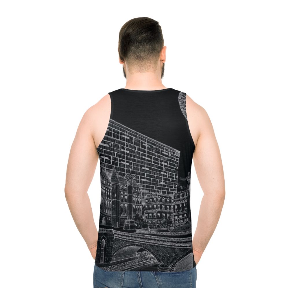 Dinos Unisex Tank Top in Winter Fashion - men back