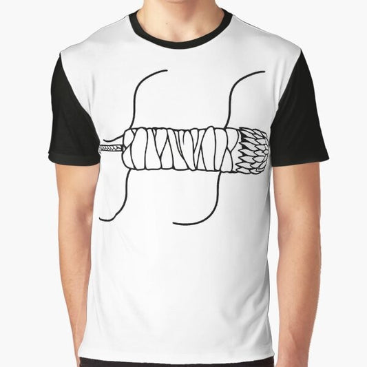 Naruto anime graphic t-shirt featuring the sword symbol