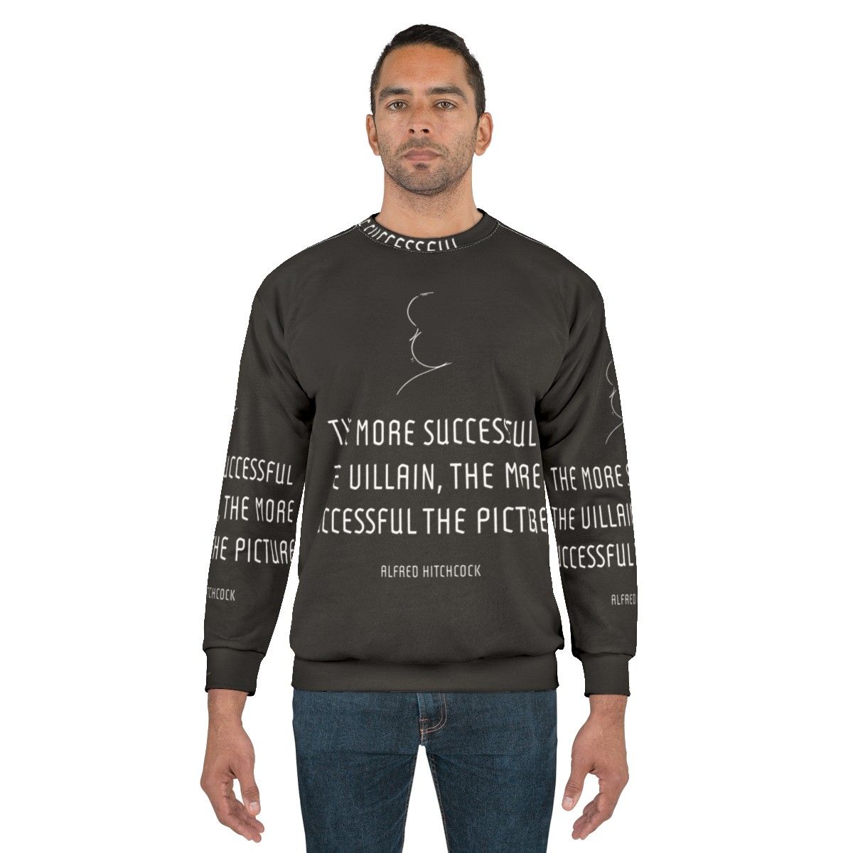 Alfred Hitchcock Villain Quote Graphic Sweatshirt - men