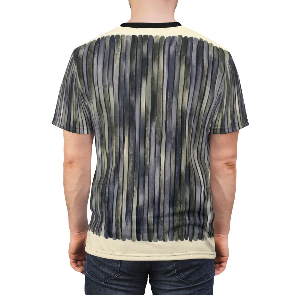 T-shirt featuring a vibrant abstract painting by renowned artist Gene Davis - men back