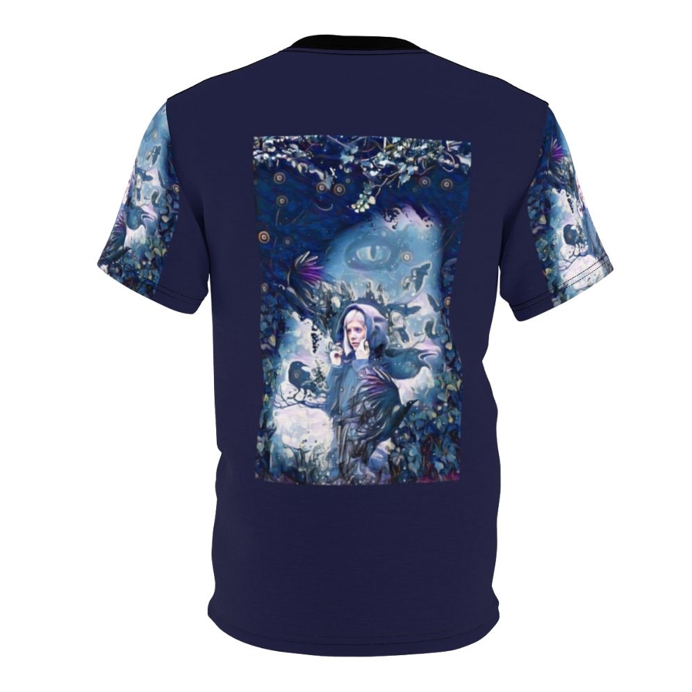 T-shirt with a design featuring crows, inspired by the music and aesthetic of artist Aurora Aksnes - Back