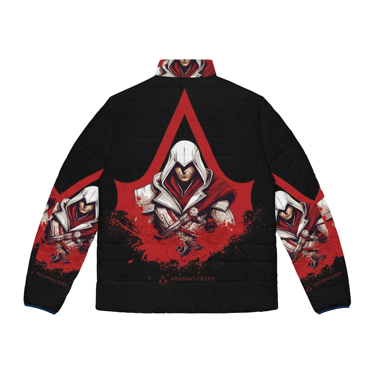 Assassin's Creed themed puffer jacket with game logo - Back