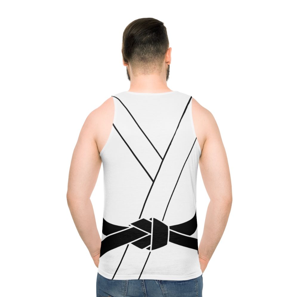 Unisex black belt martial arts tank top - men back