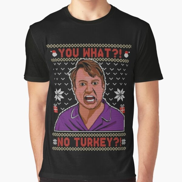 "Peep Show" themed funny graphic t-shirt with Christmas design