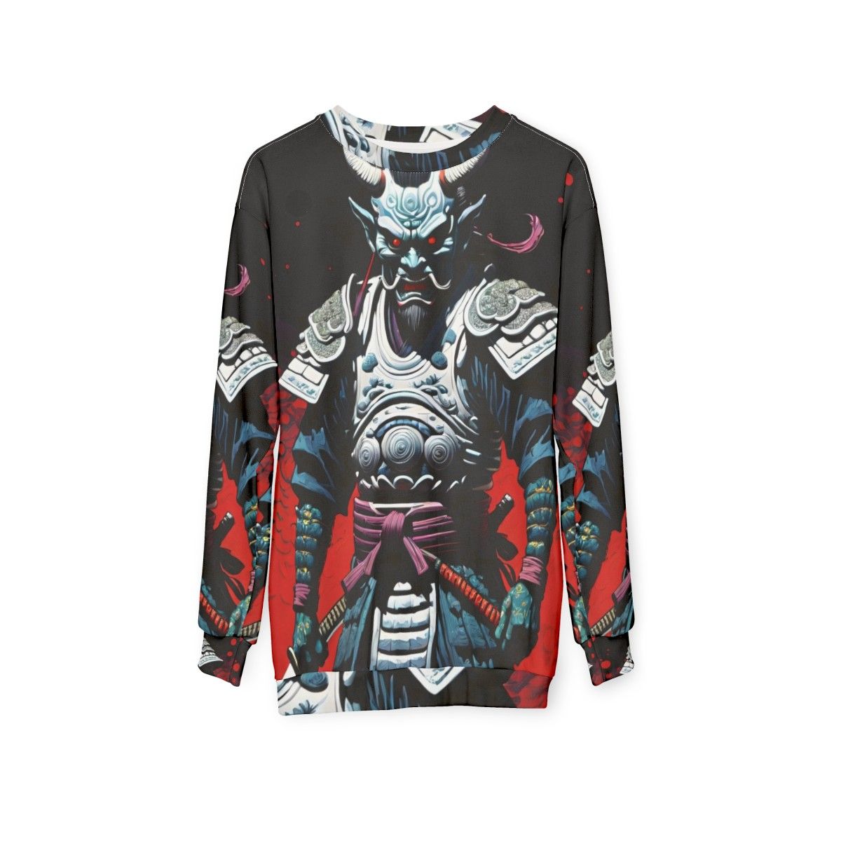 Samurai demon oni anime inspired Japanese warrior sweatshirt - hanging