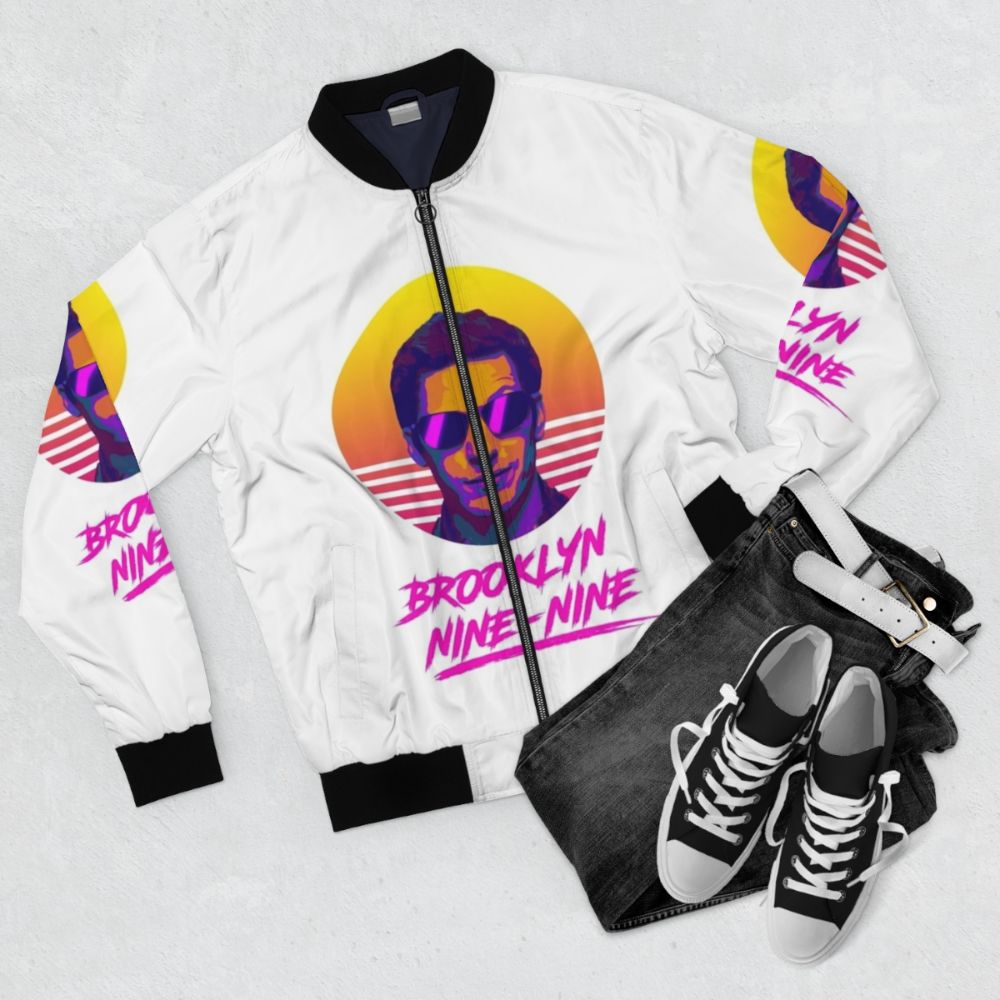 Brooklyn Nine-Nine Bomber Jacket with Show Branding - Flat lay