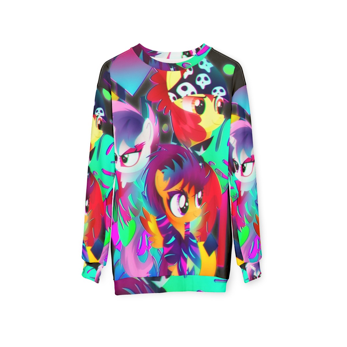 Synthwave Cutie Mark Crusaders MLP Sweatshirt - hanging