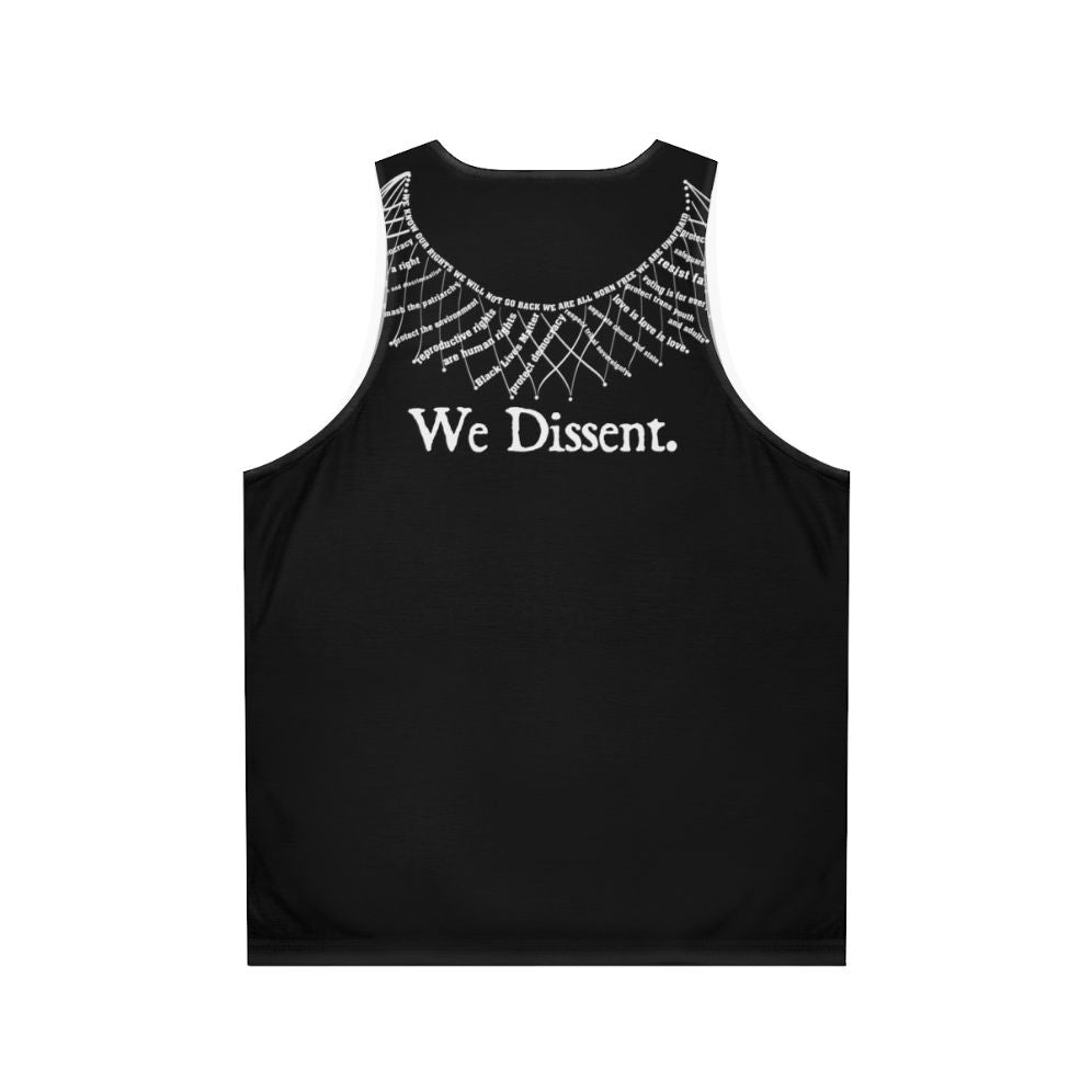 "We Dissent" Unisex Tank Top for Human Rights Activists - Back