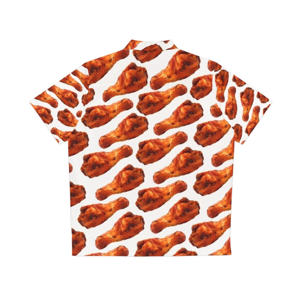 Vibrant buffalo chicken wing patterned Hawaiian shirt - Back