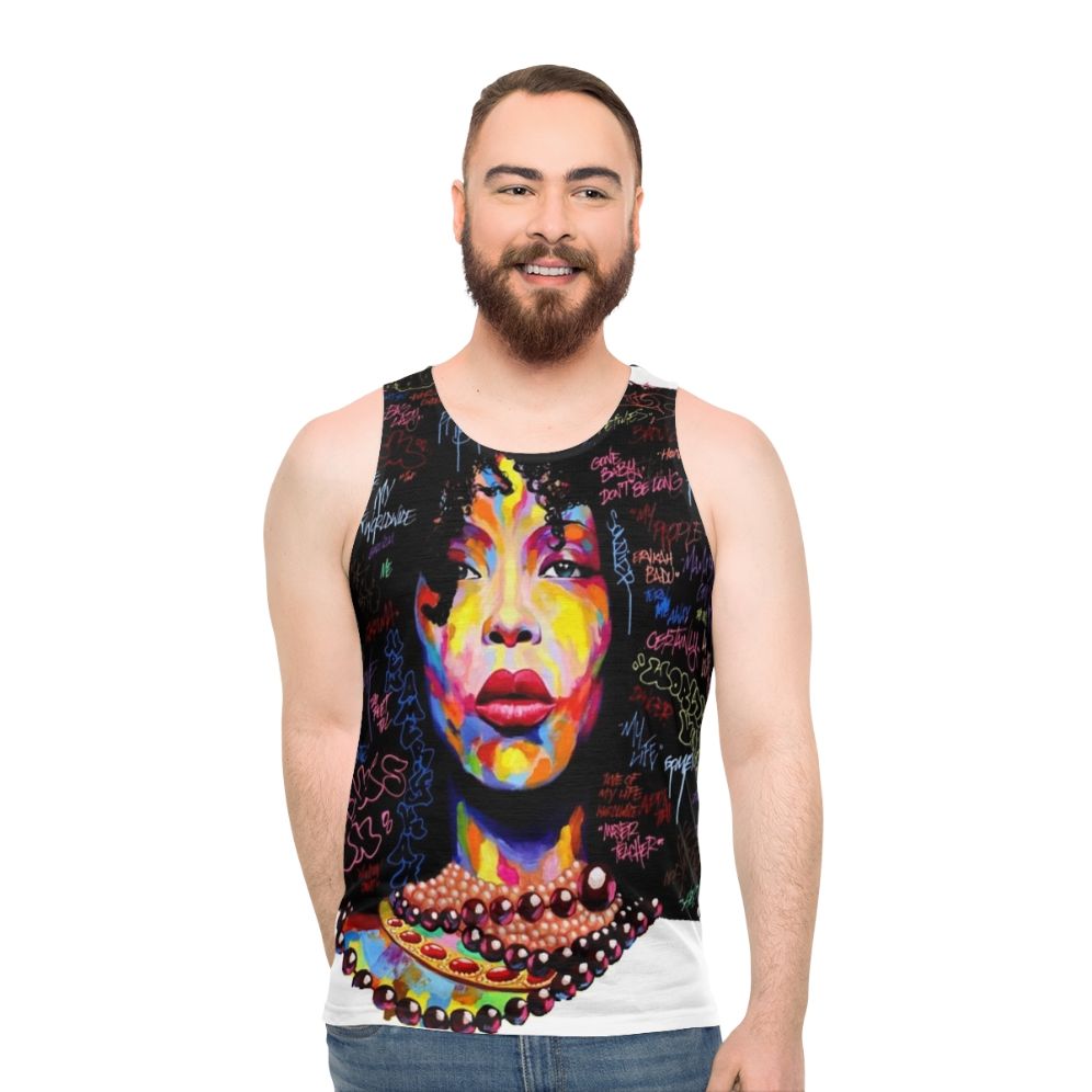 Graffiti Hair Unisex Tank Top - men