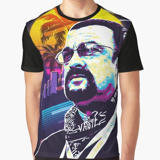 Steven Seagal graphic t-shirt with action movie design